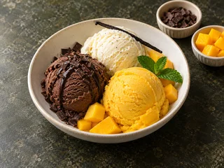 Înghețată — ciocolată / vanilie / mango