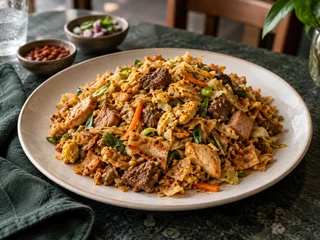Kottu mixt cu carne