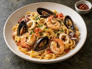 Tagliatelle cu fructe de mare