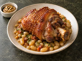 Ciolan de porc cu fasole