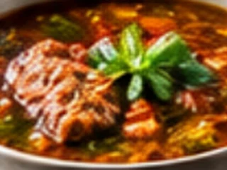 Supă de vită cu coriandru uscat în stil Ceylon